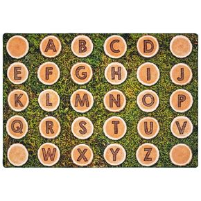 Carpets for Kids 60618 Alphabet Tree Rounds Literacy Seating Classroom Rug 8ft x 12ft Rectangle Brown