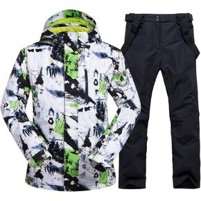GS SNOWING Men's Winter Windproof Waterproof Snowsuit Snowboard Jacket and Ski Pants for Snow Sport