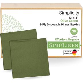 SimuLinen Napkins - Orange Napkins Disposable Premium Quality Paper Napkins, Guest Dinner Napkins - Halloween Party Thanksgiving Dessert 3-Ply – 13in x 13in - 30 Pack - Simplicity Collection