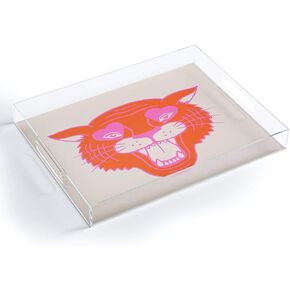 Society6 Jaclyn Caris Neon Tiger Acrylic Tray, Medium