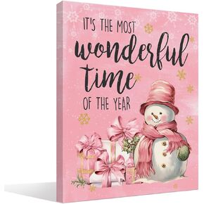 BIWSHA Christmas Snowflake Wall Art, Winter Decor, Snowflake Decorations Wall Print, Red Christmas Canvas Wall Art Decor for Home Living Room Bedroom 11×14 Inch
