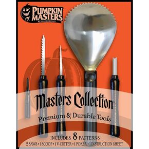 Pumkin Masters, Master Collection Pumking Carving Kit, 13 Piece, Stainless Steel Tools, 8 Pumpking Carving Patterns Included