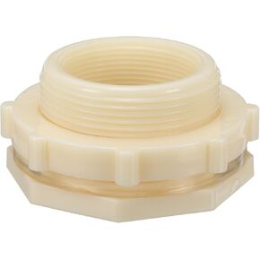 PATIKIL ABS Bulkhead Fitting NPT2", Bulkhead Water Tank Connector with Silicone Seal Gasket Garden Hose Fitting for Rain Bucket, Sinks, Aquariums, White