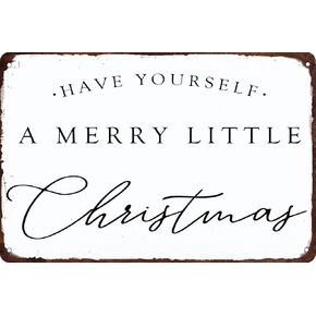 ICRAEZY Have Yourself a Merry Little Christmas Metal Tin Sign Funny Christmas Signs Santa Wall Decor for Home Cafe Bar 8x12 Inch