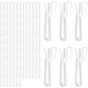 120Pcs Plastic Curtain Hooks Adjustable Pinch Pleat Curtain Hooks Curtain Clips Ratchet System Curtain Pleat Hooks Pinch Pleated Curtain Drapery Pin Hook for Window Curtain Door Curtain Shower Curtain