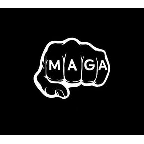 MAGA Fist Make America Great Again MKR Decal Vinyl Sticker |Cars Trucks Vans Walls Laptop|White|5.5 x 4.4 in|MKR1616