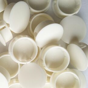 YEJI 50PCS 25mm/0.98in Panel Plugs Hole Plugs (Mounting Hole: 24.8-25.2mm), Plastic Flush Type Hole Plugs, Home Furniture Fastener, Plastic Pipe Choke Plug, White Color