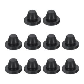 uxcell 10pcs Hole Plug 3/8 Inch (9.2mm) Button Plugs Fit for 8mm Hole, Snap in Locking Hole Tube Plug Silicone Tube Waterproof Plug Tube Plug, Black