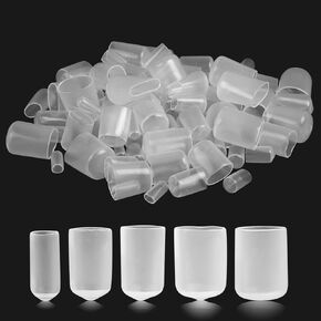 Rubber End Caps, 1/4" 3/8" 1/2" 3/4" 7/8" Transparent Vinyl Cover Screw Thread Protectors Assortment Kit(20Pcs per 6mm 9mm 12mm 19mm 22mm)
