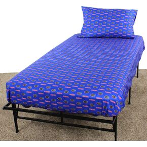 College Covers Everything Comfy Florida Gators Twin Sized 3 Piece Sheet Set, Team Color Background, 1 Flat Sheet, 1 Fitted Sheet, 1 Pillowcase