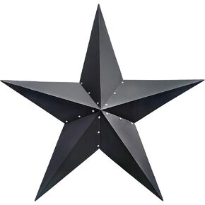 JoyEvy 48" Large Barn Star-Black Barn Star Outdoor Decoration-Metal Star for Outside Texas Stars Art Rustic Vintage Western Country Home Farmhouse Primitive House Decor- Primitive Wall Décor