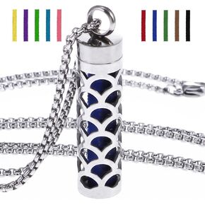 Essential Oil Diffuser Necklace, Aromatherapy Locket Pendant Necklace Stainless Steel Diffuser Necklace Pendant with 10 Pcs Refill Pads for Men Women (Heart)