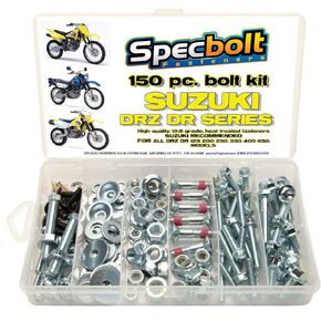 150pc Specbolt Suzuki DRZ DR Four Stroke Bolt Kit for Maintenance & Restoration of DRZ400 Using OEM Spec Fastener DR-Z DR 70 100 110 125 200 250 350 400 650 DRZ SM