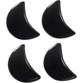 SUNYIK Pack of 4 Moon Pocket Stone, Healing Crystal Polished Worry Stone for Reiki Meditation Anxiety Stress, Obsidian
