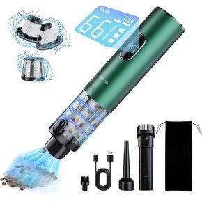 Handheld Vacuum Cordless 17KPa Powerful Suction, Portable 4-in-1 Car Vacuum with LED Display&Light, 2H Fast Charge, Multi-Nozzles for Car Interior Home Cleaning