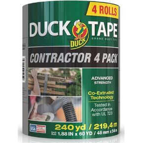 Duck Tape Contractor Grade 1.88 in. x 60 yd. Each in Silver - 4 Rolls