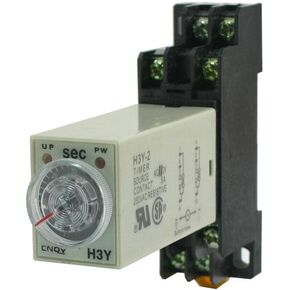 DC 24V Delay Timer Time Relay DPDT 0-60S Second & Base Socket H3Y-2 (DC 24V)