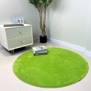Round Green Rug, 4.6x4.6 ft Circle Green Rug, Circle Area Rug for Bedroom, Round Rugs for Living Room, Green Round Rug, Suitable for Bedroom, Living Room, Study, Office, Green