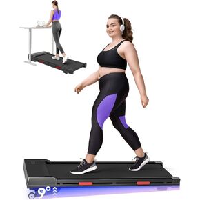 Under Desk Treadmill, Verpal Walking Pad with Incline, 386lbs Capacity Walking Pad Auto Incline 0-9% APP&Remote Control, 2.5HP Low-Noise Compact Treadmill for Home, Office, LED Display