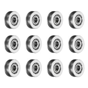uxcell 20pcs V623ZZ V Groove Guide Pulley Bearing 3x12x4mm Carbon Steel Rail Ball Bearings Wheel, ABEC3
