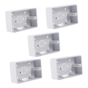Wall Mount Outlet Junction Box - 5 Pcs Electric Switch Installation Box - Surface Mounted White Safety Accessory for Home -Plastic Backbox