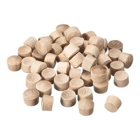uxcell 100Pcs Wood Button Top Plugs, 13/32 Inch Round Head Wood Plugs Screw Hole Covers Wooden Screw Plugs for Furniture Tables Chairs