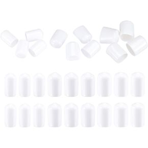 MECCANIXITY Round End Caps Rubber Cover 30pcs 9/32" 3/8" 1/2" White Screw Protector for Screw Bolt Pipe
