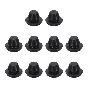 uxcell 10pcs Hole Plug 1/4 Inch (7mm) Button Plugs Fit for 5mm Hole, Snap in Locking Hole Tube Plug Silicone Tube Waterproof Plug Tube Plug, Black