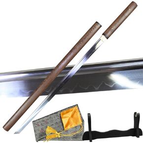 Handmade Katana Sword Real 1095 Steel Clay Tempered Samurai Sword