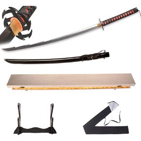 سيف الرسوم المتحركة SV المصنوع يدويًا، حافة سيف الساموراي الحقيقية، 1095 فولاذ عالي الكربون T10، سيف إيتشيغو، زانباكوتو، قمر تقطيع قفل السماء، 43 بوصة in Kuwait