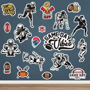 Runtoo Football Players Wall Decals American Football Sports Wall Stickers for Boys Bedroom Playroom Classroom Wall Art Decor
