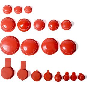 Red Silicone Salt and Pepper Shaker Plugs - 20 Sizes from 7mm to 24mm - Versatile Bottom Stoppers for Salt and Pepper Shakers