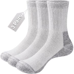 Womens Merino Wool Socks Comfort Cozy Fleece Thermal Warm Socks Padded Winter Work Boot Socks For Women, 2 Pairs