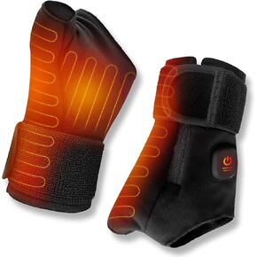 Carpal Tunnel Wrist Brace Support, Cordless Electric Hand Heating Pad Heated Wrap for De Quervain’s tendonitis, Rheumatoid Arthritis, Joint Pain Relief Auto Shut Off, Fit for Men and Women Single
