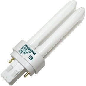 Sylvania 21117 (6-Pack) CF13DD/827/ECO 13-Watt Double Tube Compact Fluorescent Light Bulb, 2700K, 780 Lumens, 82 CRI, T4 Shape, GX23-2 Bi-Pin Base