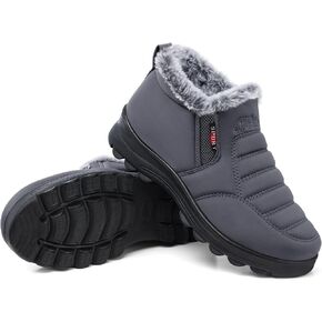 SHIBEVER Womens Snow Boots Ankle Booties Waterproof Winter Boots Synthetic Leather Side Zip Fashion Boots