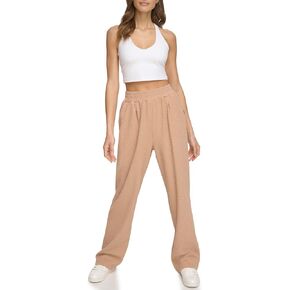 DKNY Women's Performance Trouser Tech Slub Relaxed Fit