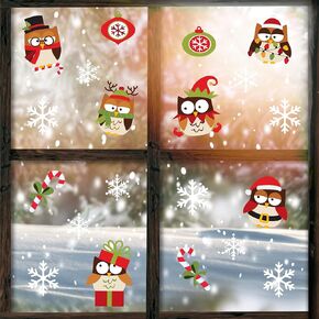 Christmas Window Clings – Santa Claus, Reindeer, Snowflakes | Colorful Reusable Xmas Stickers for Glass, Mirrors, Home Decor | Winter Holiday Decals for Kids & Adults - Christmas Decorations