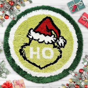 Christmas Bathroom Rug, Green Merry Christmas Bath Mat Christmas Bathroom Decor, Super Soft Absorbent Christmas Rug, Non Slip Xmas Rug for Bathroom Kitchen Sink Bathtub 24"x24"
