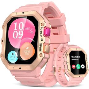 Smart Watch (Answer/Make Calls) 1.65" Touch Screen for Women, 1ATM Waterproof, 100+ Sport Modes, Fitness Activity Tracker, Heart Rate Monitor, Exercise Machine, for Android & iOS, 2024, Pink
