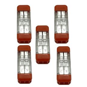Wiring nut Plug-in Quick Terminal Block LT, 2 in 2 Out Splicing Wire Connector, in-line Terminal 28-14AWG (5-Pack)