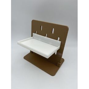 Hautico 3 Units of Storage Shelves, Peg Boards Accessories Compatible with IKEA Skadis System for Books, Wallets, Coins or Mini Toys, 3D Printed (White, 4"X2.4" (10cm X 6cm))