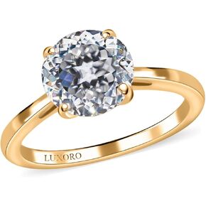 LUXORO Ct 1.5 Moissanite 10K Chunky Solid Real Gold Jewelry Solitaire Ring for Women Jewelry Engagement Anniversary Wedding Promise Birthday Mothers Day Gifts for Mom