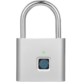 Fingerprint Padlock, USB Charging Waterproof Mini Smart Security Lock with No App, No Key, No Trouble, Friendly for Kids and Elderly