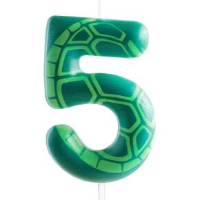 Cartoon Turtle Theme 5th Birthday Candle Number 5 Candle Turtle Cake Decoration Birthday Party Supplies Green Turtle Themed Birthday Cake Topper Decorations for Kids Boy Girl Party Decor Supplies