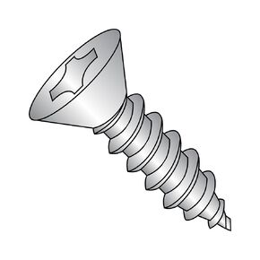 Small Parts 0848APF188 18-8 Stainless Steel Sheet Metal Screw, Plain Finish, 82 degrees Flat Head, Phillips Drive, Type A, #8-15 Thread Size, 3" Length (Pack of 25)