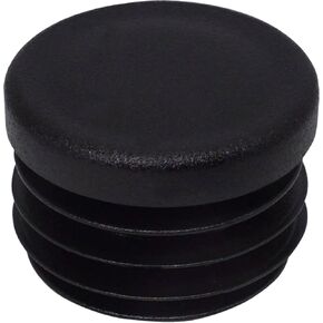 (Pack of 10) Round Tube Inserts 1-1/16" (27 mm), Fence Post Plugs, Black Plastic Tube End Caps, Pipe Plugs, Jet Black RAL 9005