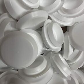 50 Pieces of 3/4" or .750" Diameter White Plastic Flush Type Hole Plugs 1" Head