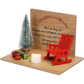 Christmas in Heaven Decoration Christmas Memorial Candle Holders Rocking Chair Ornament Save A Seat Memorial Gift