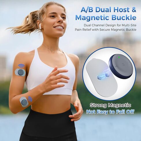 KingPavonini Wireless TENS Unit, Muscle Stimulator for Pain Relief, Portable Rechargable TENS EMS Machine, LED Screen, Remote, Dual Channel 6 Modes 16 Intensity Massager, Charging Case (4 Pads) in Saudi Arabia